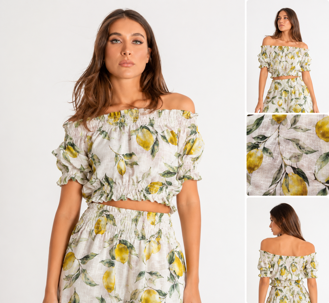 Minnie linen top with lemon print