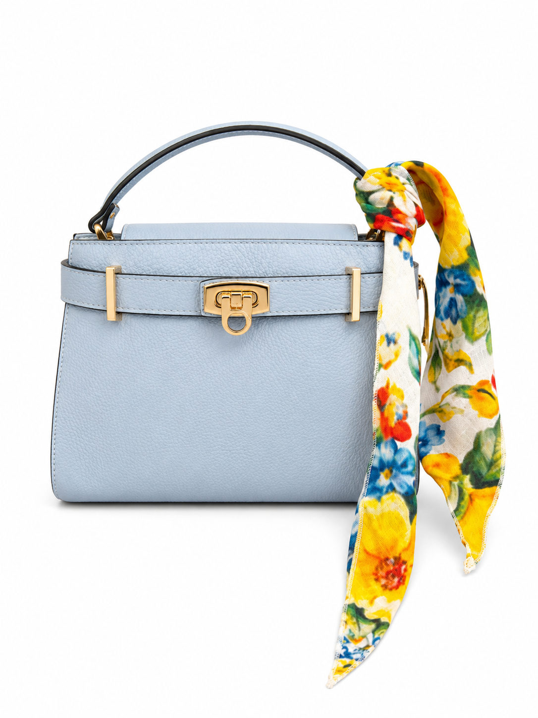 Ischia blue bag with linen foulard