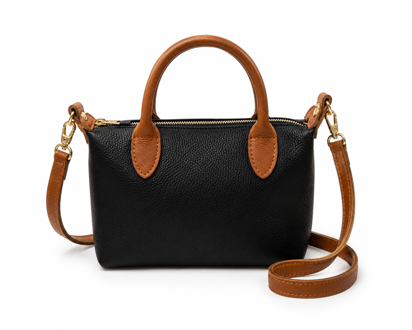 Black medium leather shoulder bag