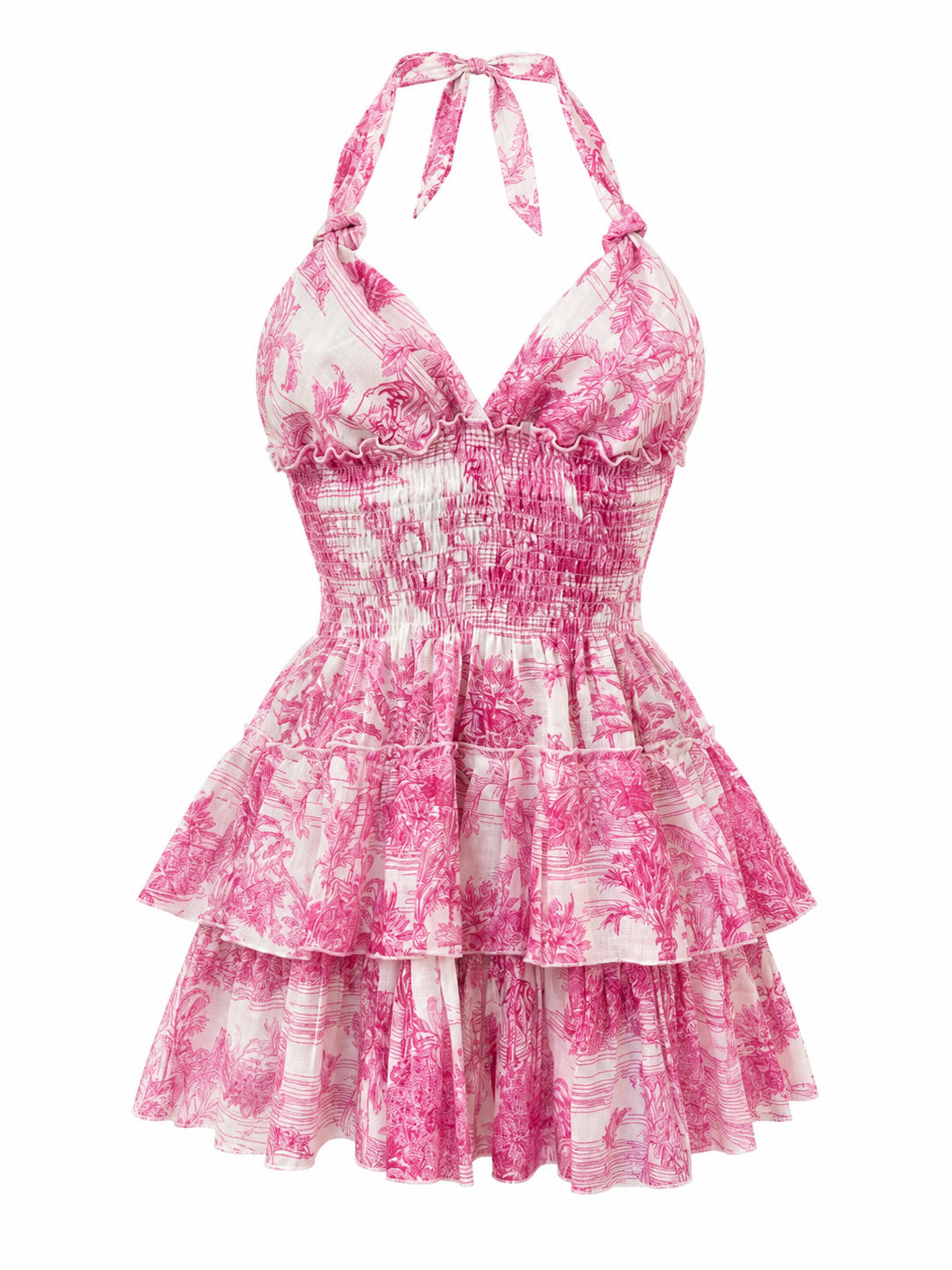 Melon dress in pink Adoro print linen