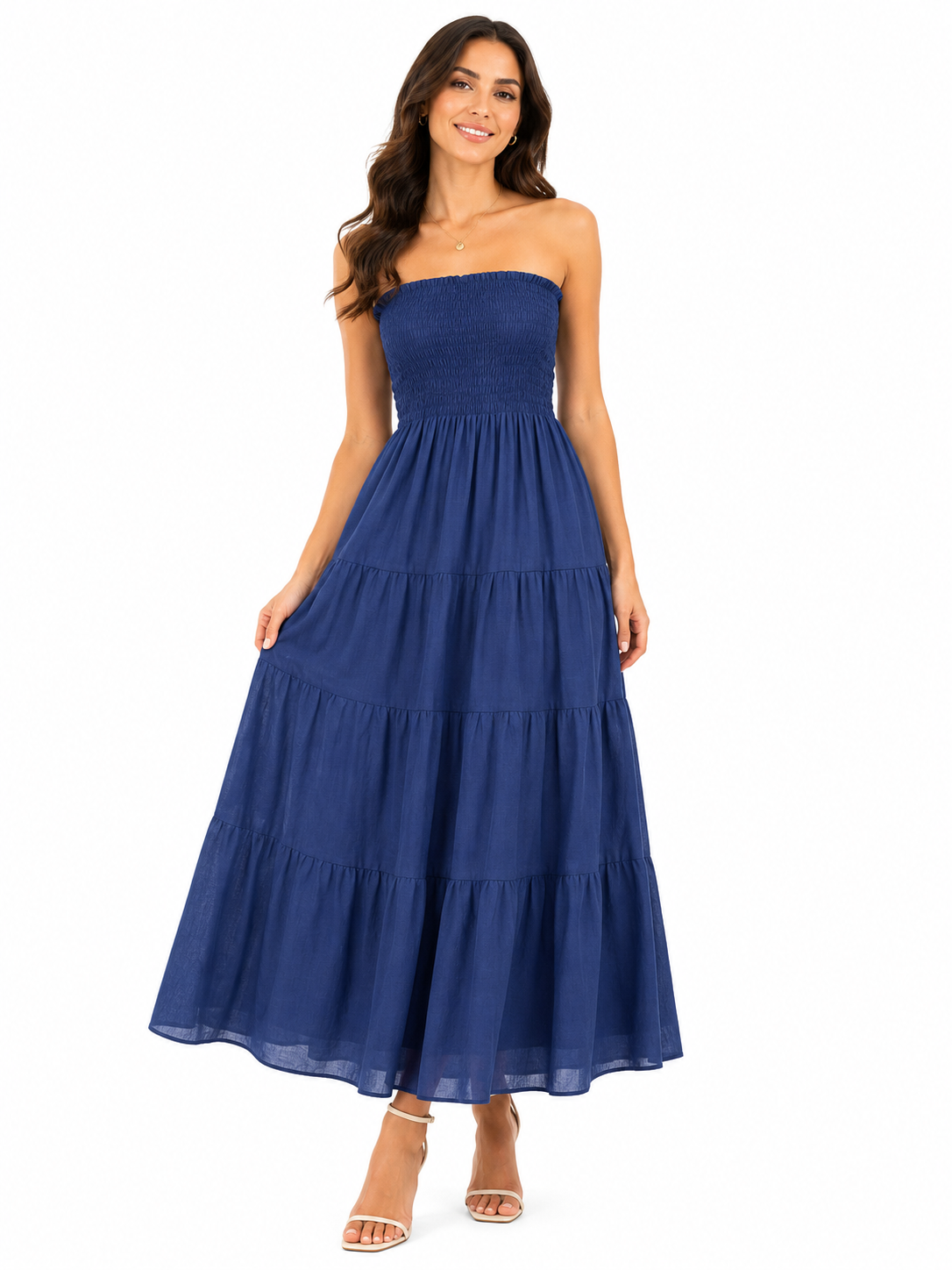Abito Totarone in lino blu
