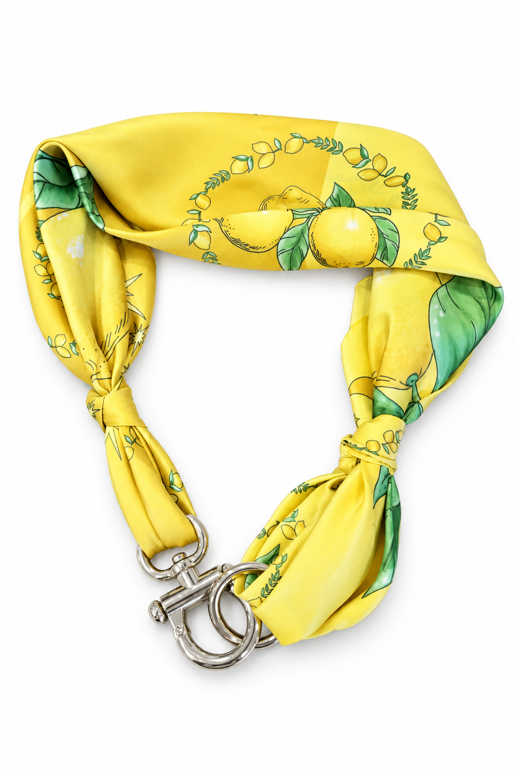 Cintura foulard effetto seta limoni giallo