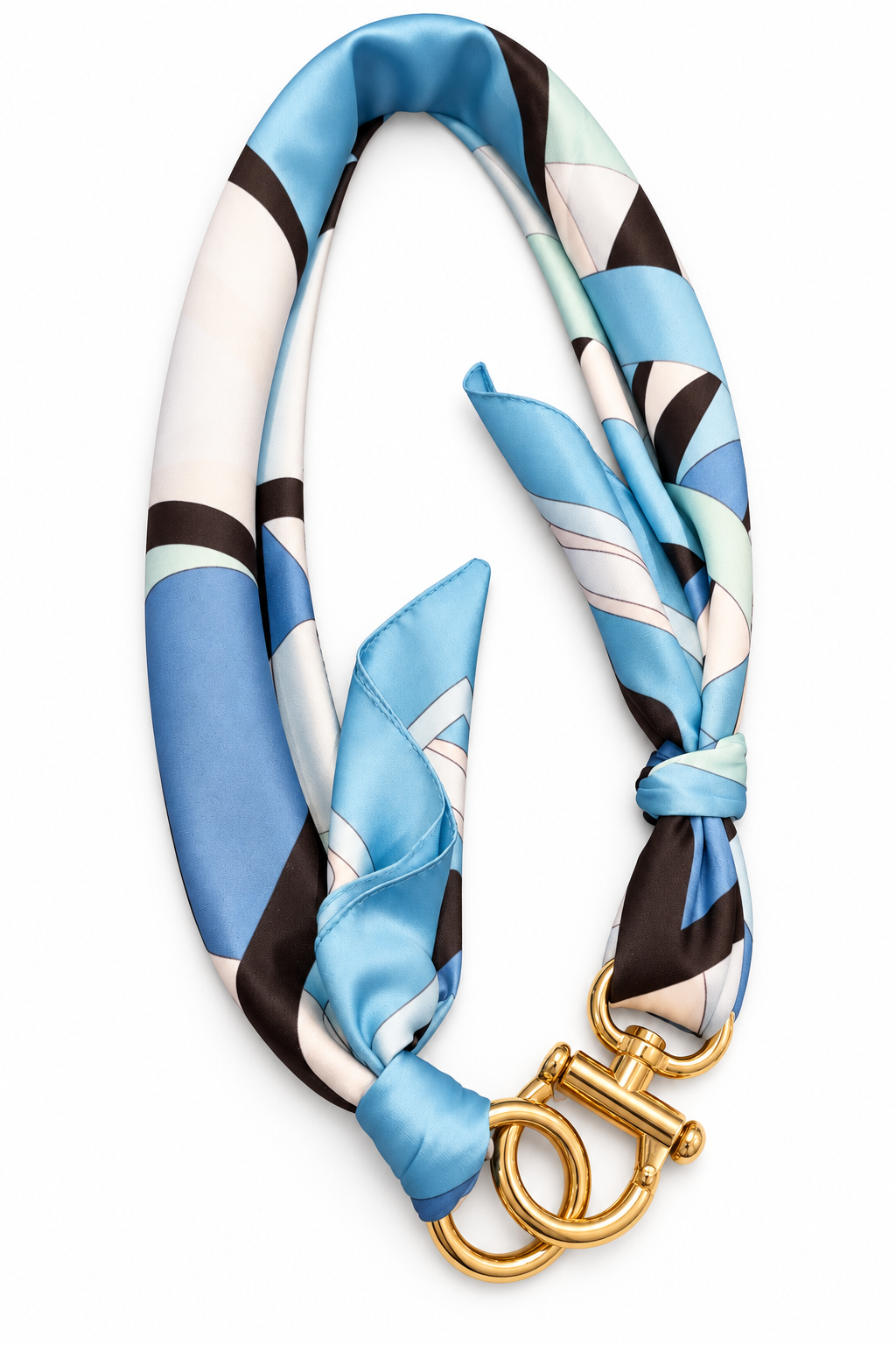 Cintura foulard effetto seta stampa Pucci blu