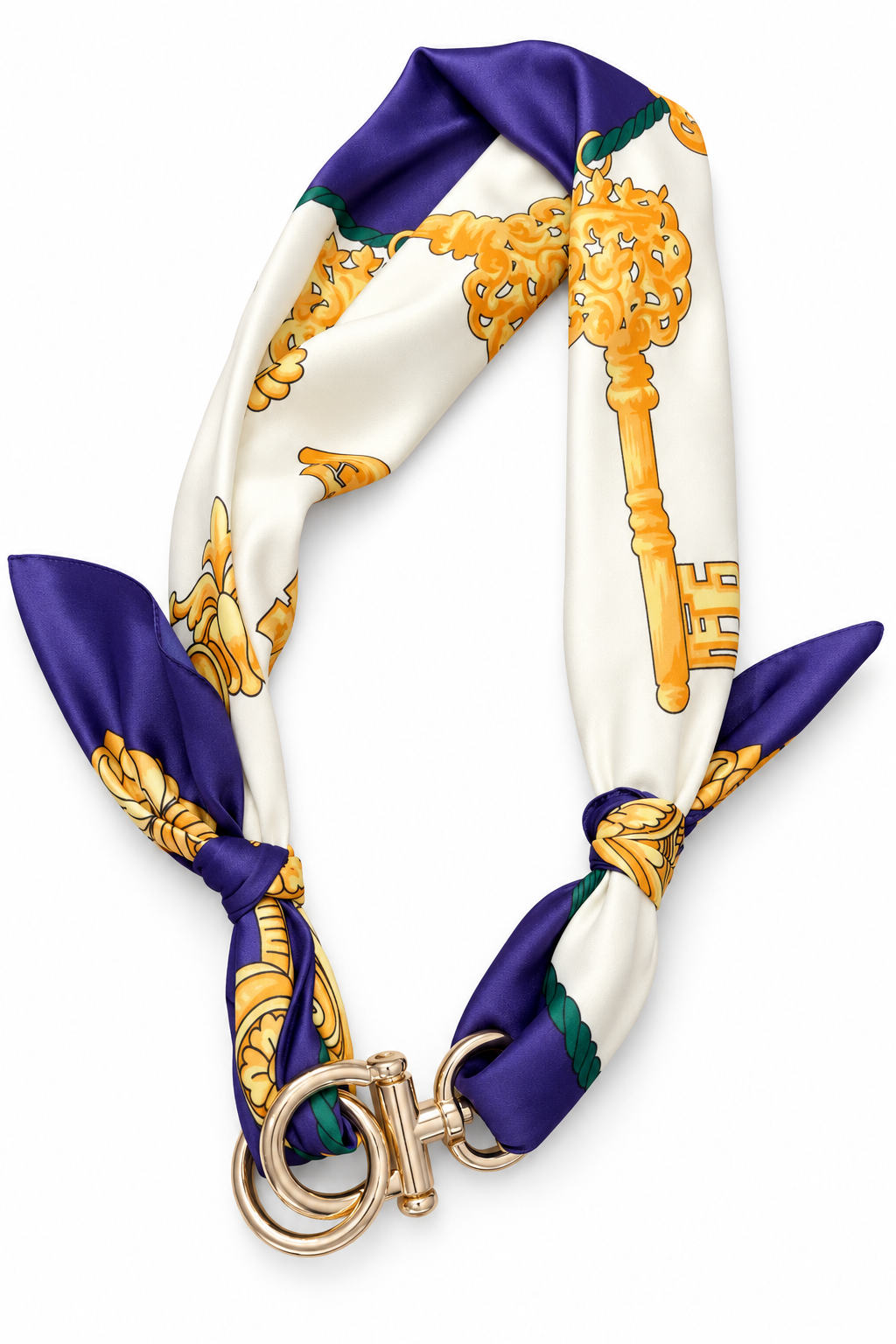 Cintura foulard effetto seta stampa viola