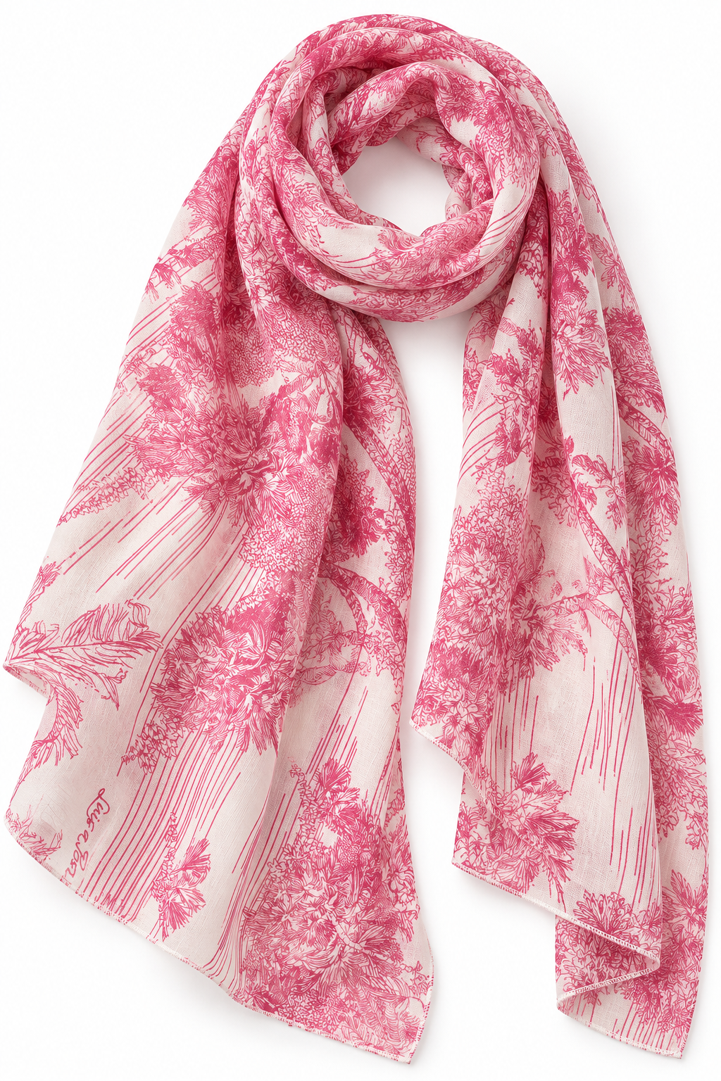 Pareo stola chiffon foulard viscosa stampa Adoro rosa